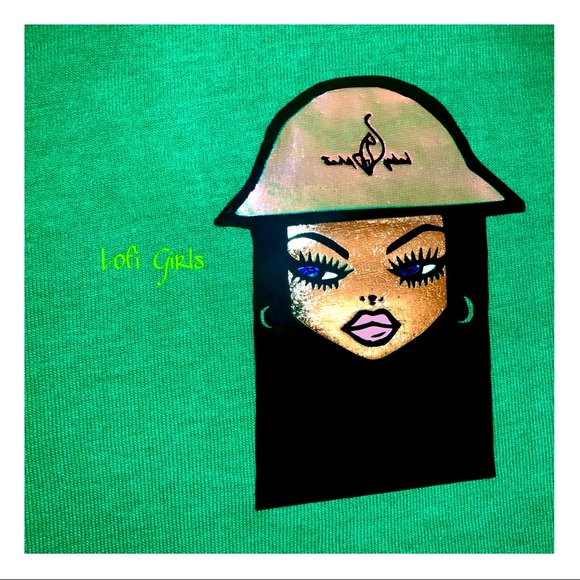 Lofi Girls Cyber Holographic Premium Vinyl Custom Design Shirt - Picture 6 of 6